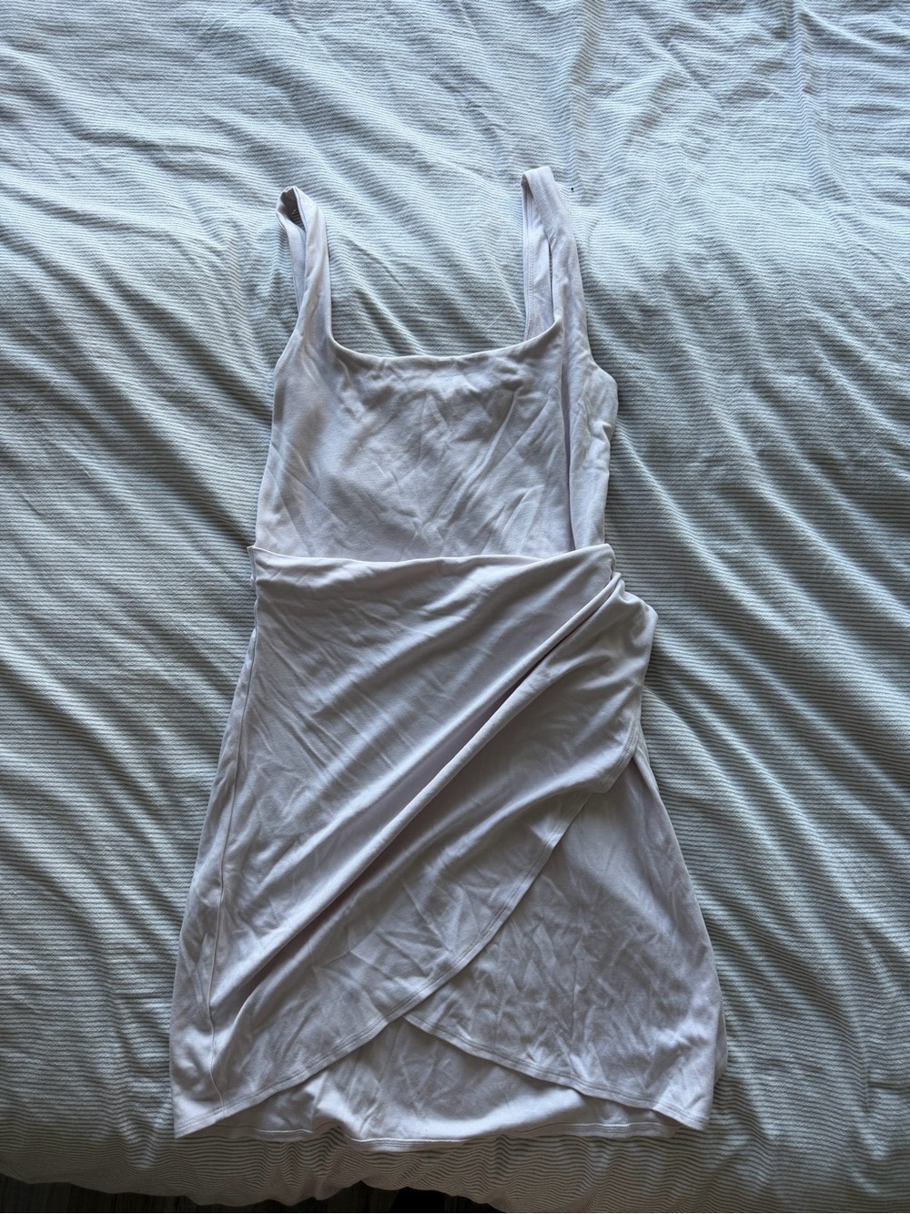 Blush White Sleeveless Wrap-Front Tank Dress - Picture 1 of 2